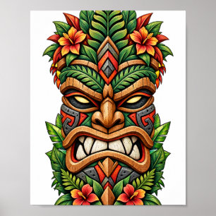 Tropical Flame Mask Poster