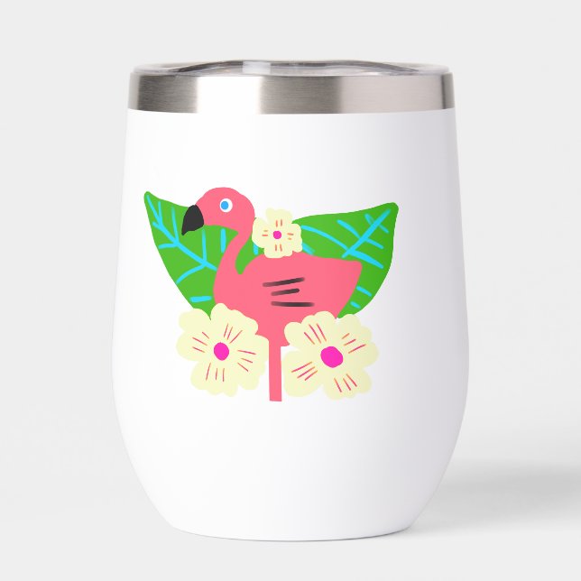 Tropical Flamingo and Flowers (Back)