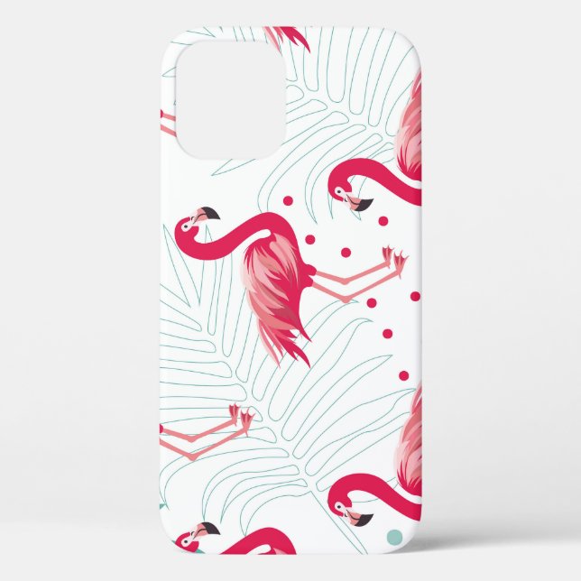 Tropical flamingo and leaves, summer pattern. Case-Mate iPhone case (Back)