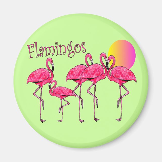 Tropical Flamingo Art Gifts Magnet (Front)