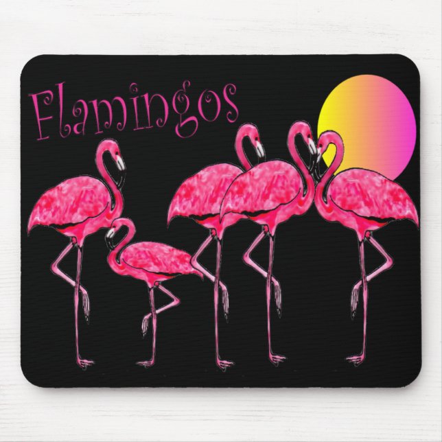 Tropical Flamingo Art Gifts Mouse Pad (Front)