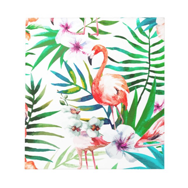 Tropical flamingo art notepad (Front)