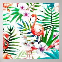 Tropical flamingo art