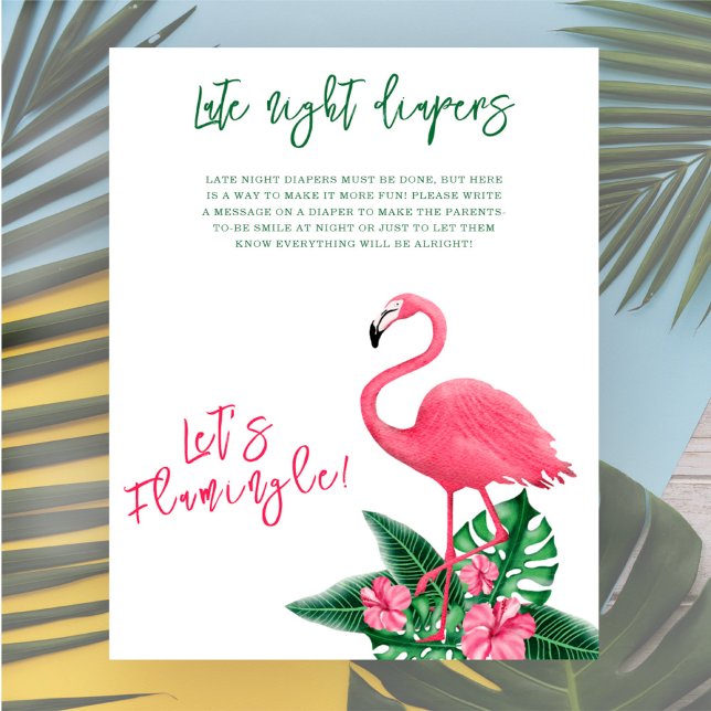Tropical flamingo baby shower Late night diapers Poster (Creator Uploaded)