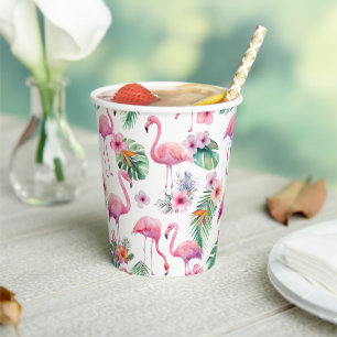Tropical Flamingo Baby Shower Paper Cups