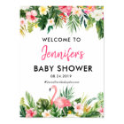 Tropical Flamingo Baby Shower Welcome Poster