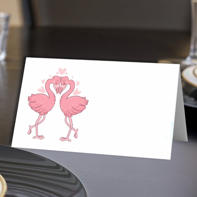 Tropical Flamingo Beach Pink  Wedding Escort Place Card (Creator Uploaded)