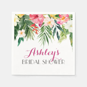 Tropical  Flamingo Beautiful Floral Napkins yellow