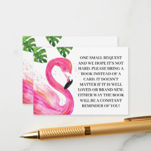 Tropical Flamingo Bird Books for Baby Request Enclosure Card