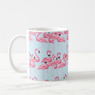 Tropical flamingo bird seamless pattern background coffee mug