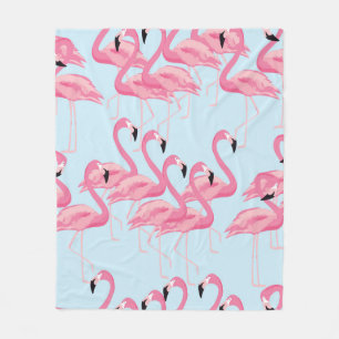 Tropical flamingo bird seamless pattern background fleece blanket