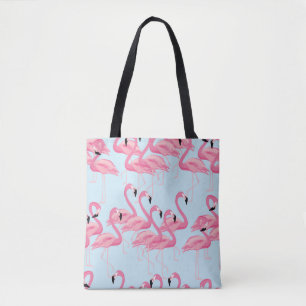 Tropical flamingo bird seamless pattern background tote bag