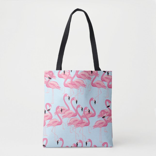 Tropical flamingo bird seamless pattern background tote bag (Front)