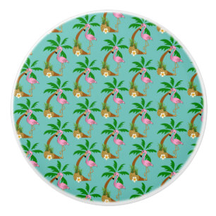 Tropical Flamingo Birds Ceramic Knob