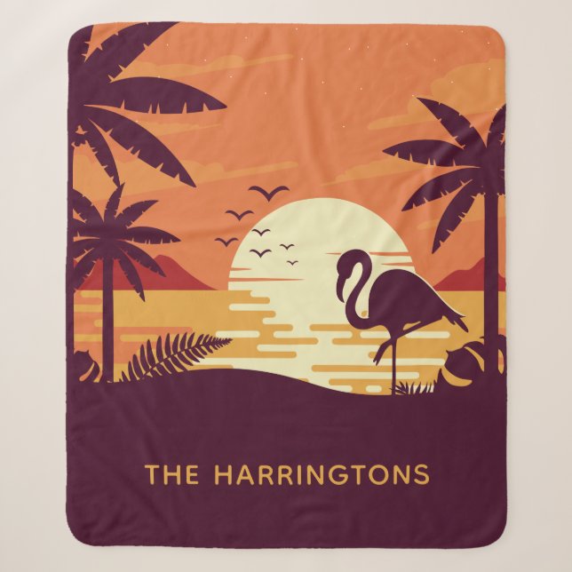 Tropical Flamingo custom name blankets (Front)