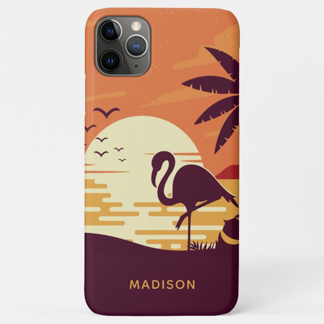 Tropical Flamingo custom name phone cases (Back)