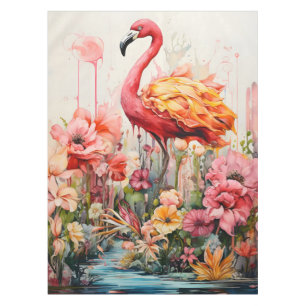 Tropical Flamingo Fantasy Paradise Bloom Tablecloth