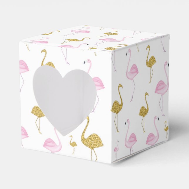 Tropical Flamingo Favour Gift Box (Front Side)