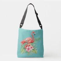 Tropical Flamingo Floral Aqua Blue