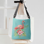 Tropical Flamingo Floral Aqua Blue Crossbody Bag<br><div class="desc">Email me at JMR_Designs@yahoo.com if you need assistance or have any special requests.</div>