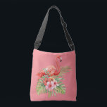 Tropical Flamingo Floral Pink Crossbody Bag<br><div class="desc">Email me @ JMR_Designs@yahoo.com if you need assistance or have any special request.</div>