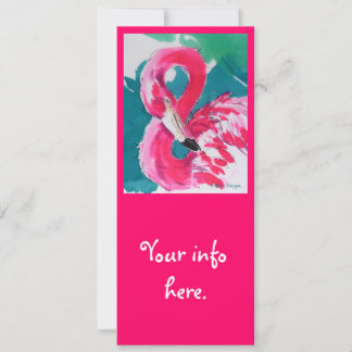 Tropical Flamingo Hot Pink Invite Card