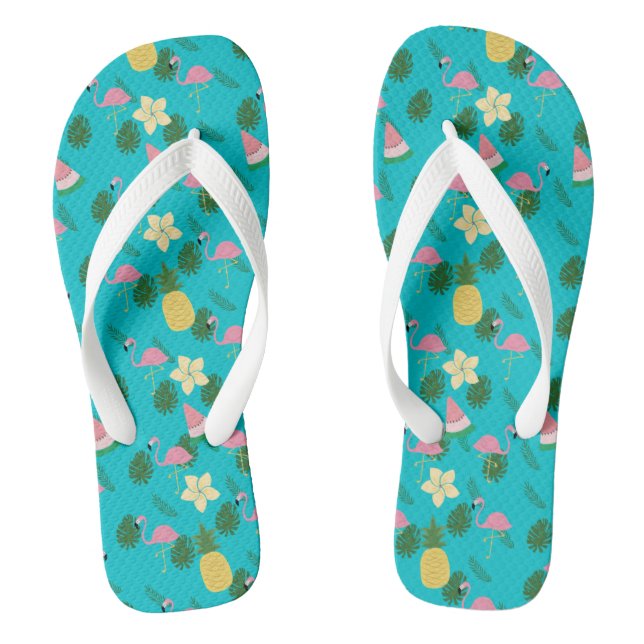 Tropical flamingo jandals (Footbed)