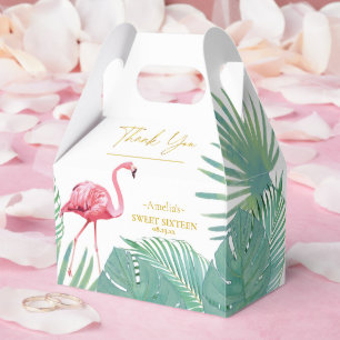 Tropical Flamingo Palms Sweet 16 ID922 Favour Box