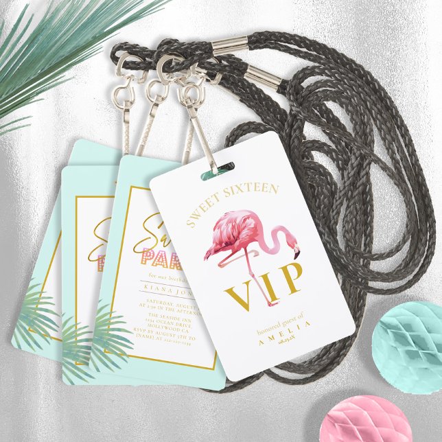 Tropical Flamingo Palms Sweet 16 ID922 ID Badge (Creator Uploaded)