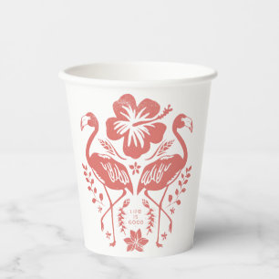 Tropical Flamingo Paper Cups