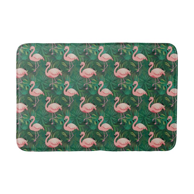 Tropical Flamingo Pattern  Bath Mat (Front)