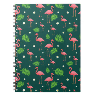 Tropical Flamingo Pattern Notebook