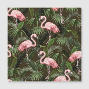 Tropical Flamingo Pattern: Vintage Leaves