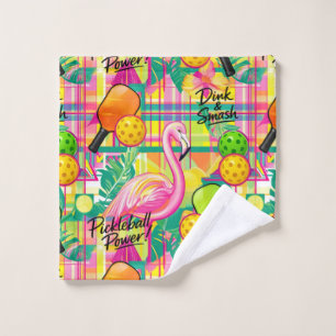 Tropical Flamingo Pickleball Wash Cloth