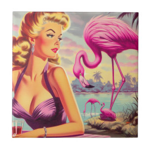 Tropical Flamingo Pin-up Tile