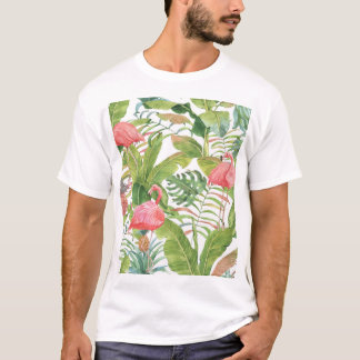 Tropical Flamingo Pineapple: Hand-Drawn Pattern T-Shirt
