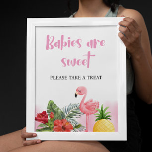 Tropical Flamingo Pink Babies are Sweet Sign