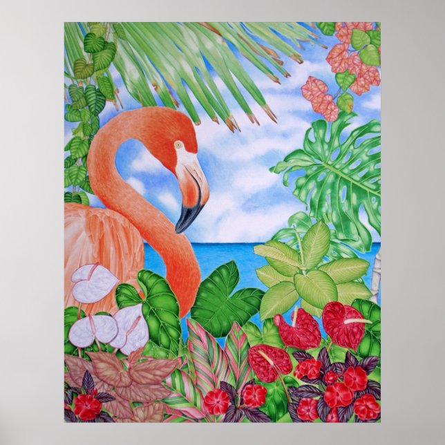 Tropical Flamingo Poster (Front)
