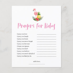 Tropical Flamingo Prayers for Baby Shower Card