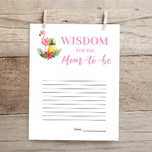 Tropical Flamingo Prayers for Baby Shower Card