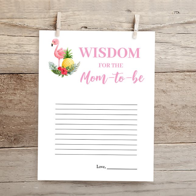 Tropical Flamingo Prayers for Baby Shower Card (Creator Uploaded)