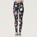 Tropical Flamingo Print, Exotic Botanical Flowers Leggings<br><div class="desc">Step out in style with these super cute leggings featuring a Flamingo and floral print. Perfect for a night out, workouts or everyday wear.</div>