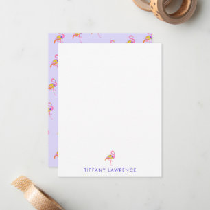Tropical Flamingo Purple Personalised Card