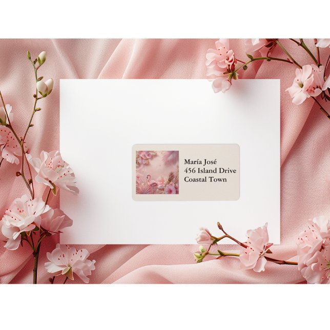 Tropical Flamingo Quinceañera, custom Label (Creator Uploaded)