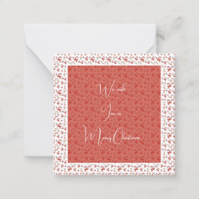 Tropical Flamingo Santa Christmas Pattern Card (Front)