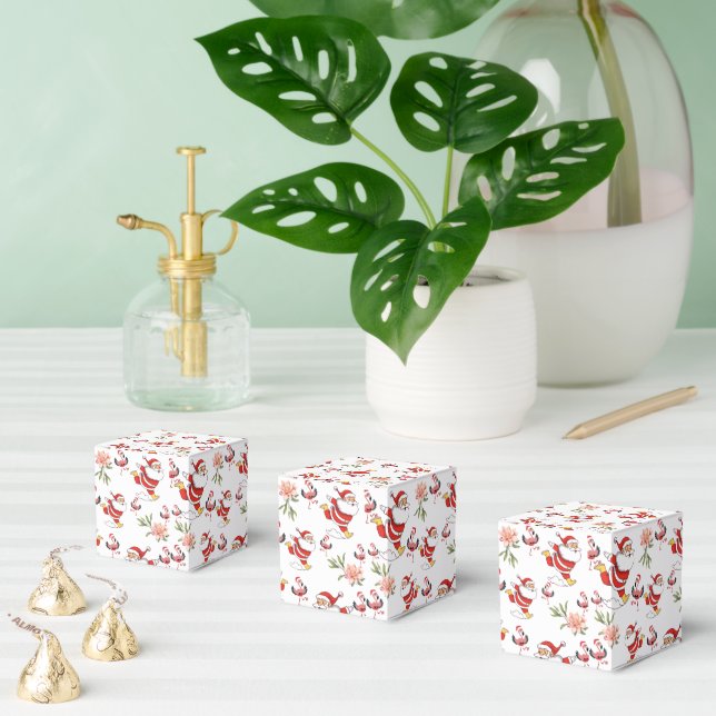 Tropical Flamingo Santa Christmas Pattern Favour Box (Multiple)
