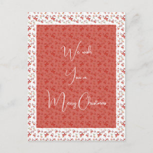 Tropical Flamingo Santa Christmas Pattern Postcard