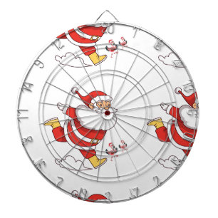 Tropical Flamingo Santa Christmas Pattern Tags: Dartboard