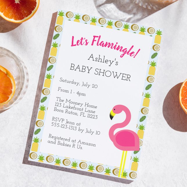 Tropical Flamingo Shower Invitation (Creator Uploaded)