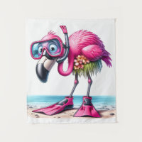 Tropical Flamingo Snorkelling Design